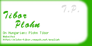 tibor plohn business card